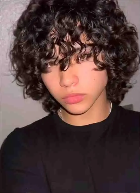 With Curly Bangs
