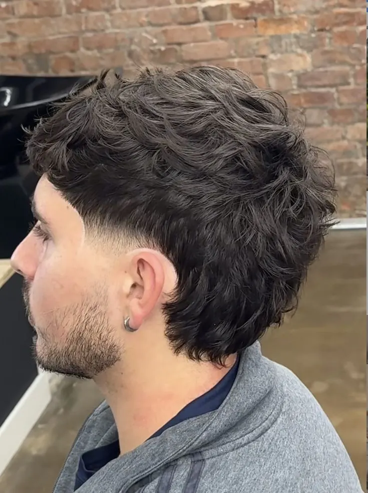 With sideburns