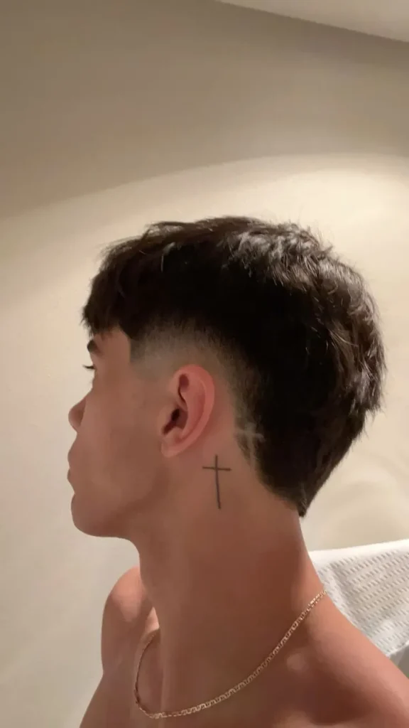 Straight Hair Burst Fade Mullet