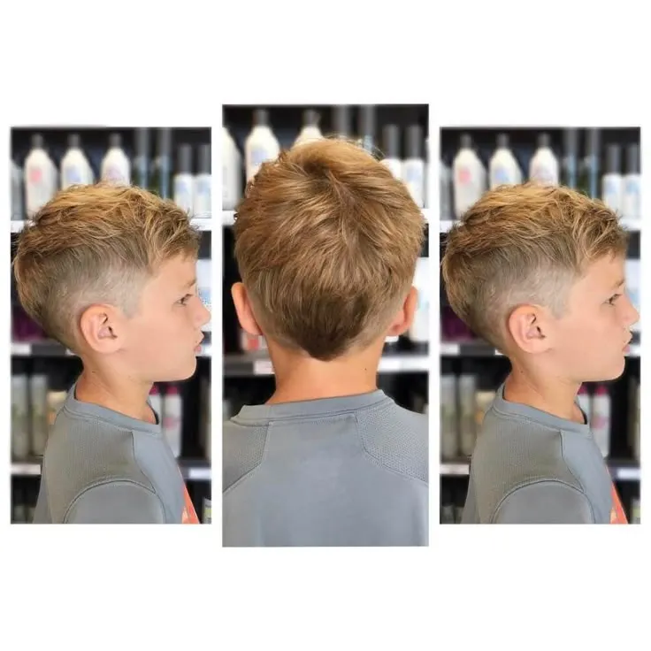 fade haircut cute little boy mullet
