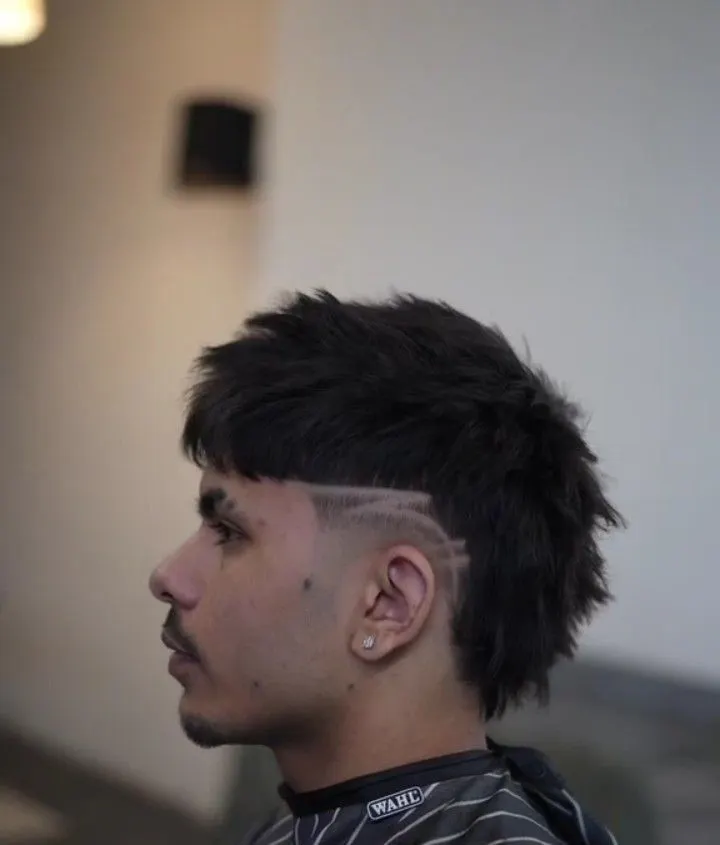 Fade Mullet With Design