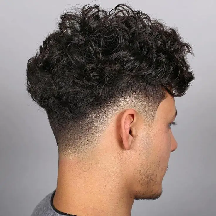 Mid Drop Taper Fade Curly Hair